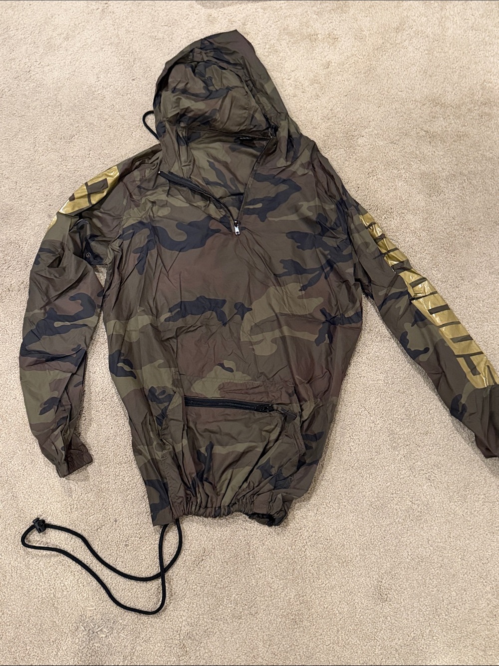 Men's Camo Hooded Anorak Jacket - Olive Camo